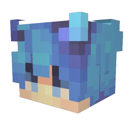 PiggyQi Minecraft avatar head, 3D render