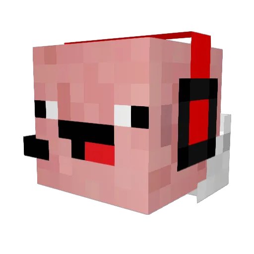 Piggy_Hero Minecraft avatar head, 3D render