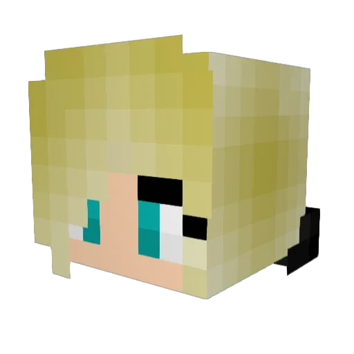 Piggyluvva Minecraft avatar head, 3D render