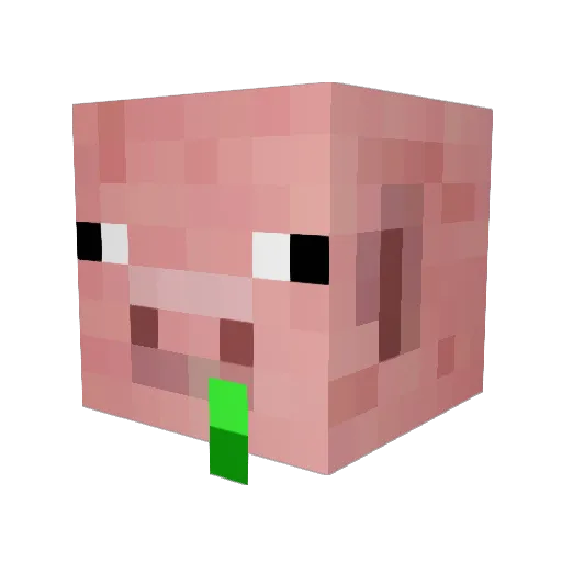 Piggysnot Minecraft avatar head, 3D render