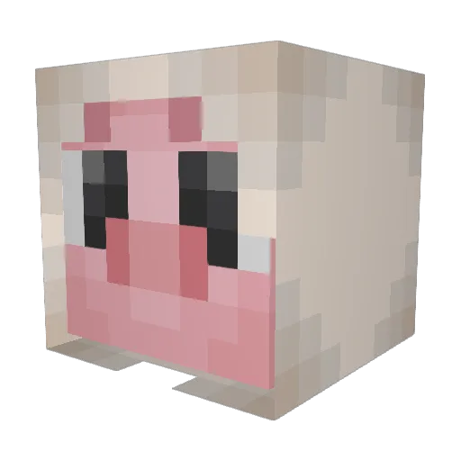 Piggytje Minecraft avatar head, 3D render
