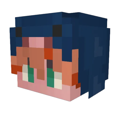 Pigicial Minecraft avatar head, 3D render