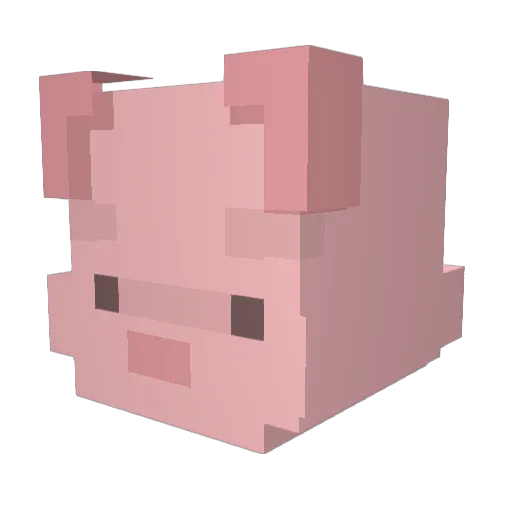 Piglet_s Minecraft avatar head, 3D render