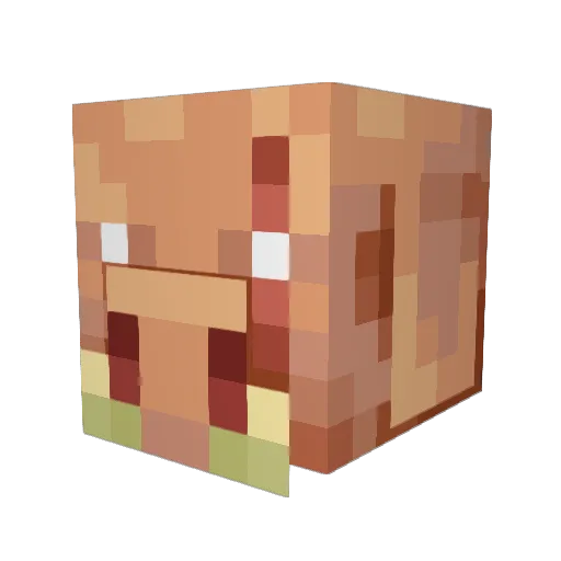 PiglinB Minecraft avatar head, 3D render