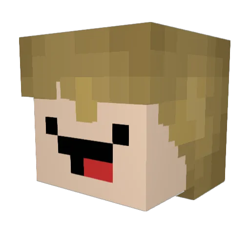 Pigmand Minecraft avatar head, 3D render