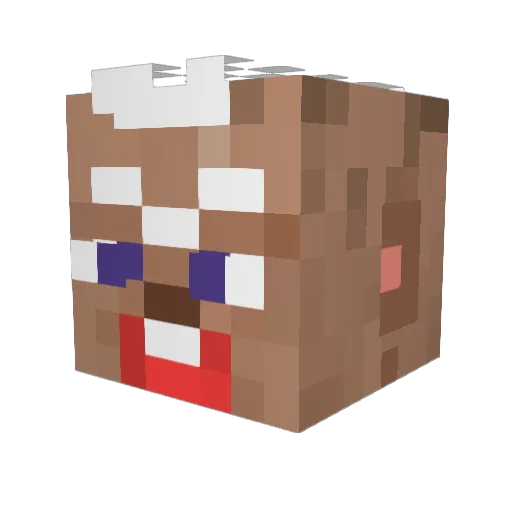 Pigmeatobrine Minecraft avatar head, 3D render