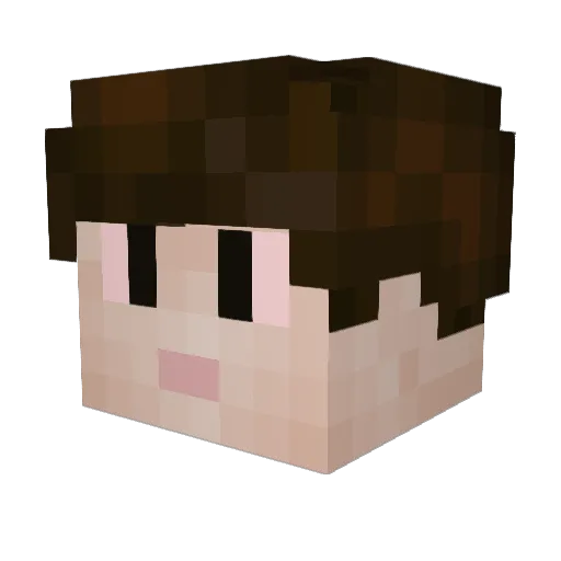 Pigments Minecraft avatar head, 3D render