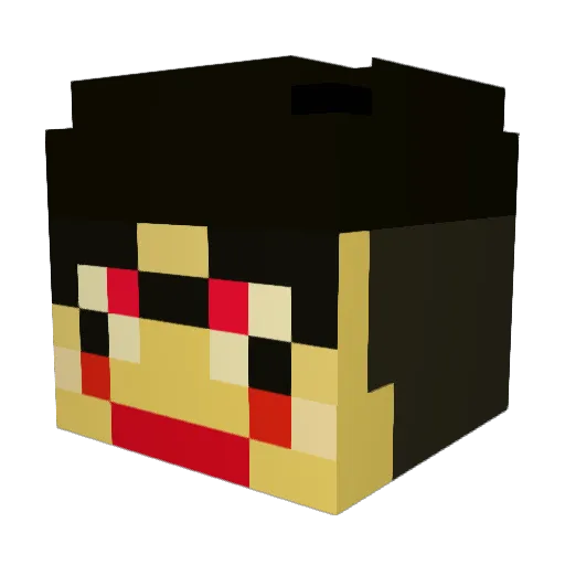 Pigning Minecraft avatar head, 3D render