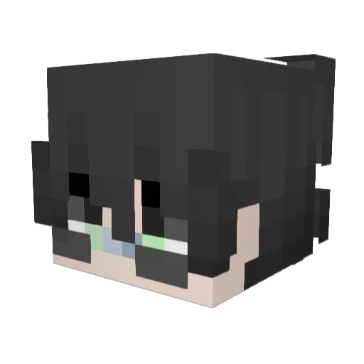 Pigsli Minecraft avatar head, 3D render