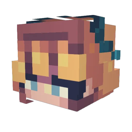 PigtailTHUNDER Minecraft avatar head, 3D render
