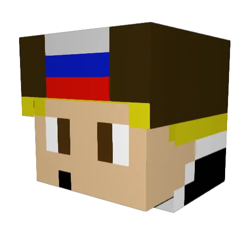 Piineapple_ Minecraft avatar head, 3D render