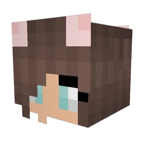 PiinkHearts Minecraft avatar head, 3D render