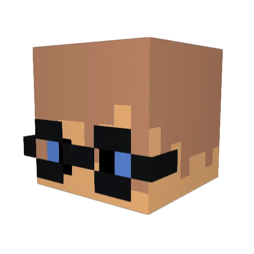 Pijoens4 Minecraft avatar head, 3D render