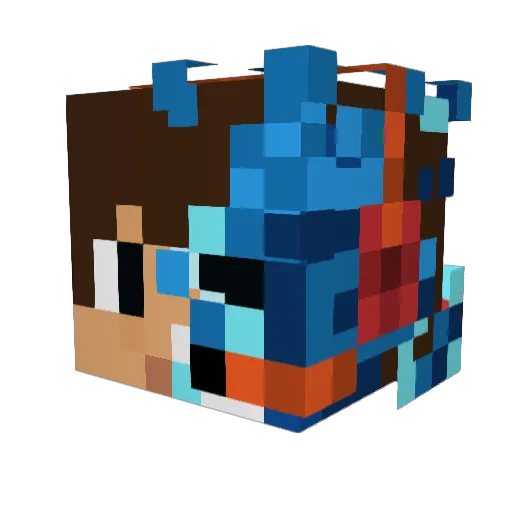 Pijuoct Minecraft avatar head, 3D render
