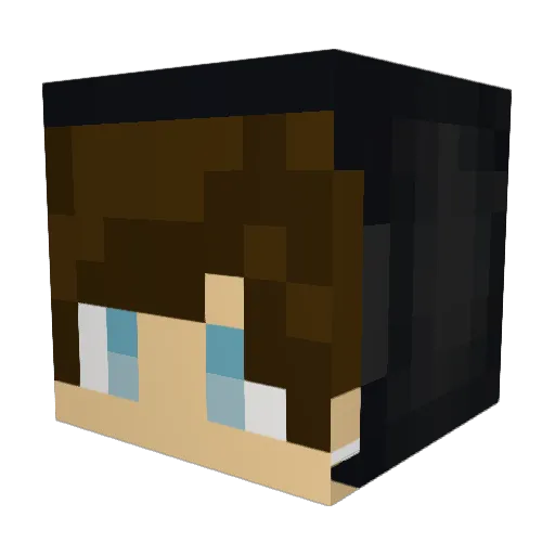 Pika422 Minecraft avatar head, 3D render