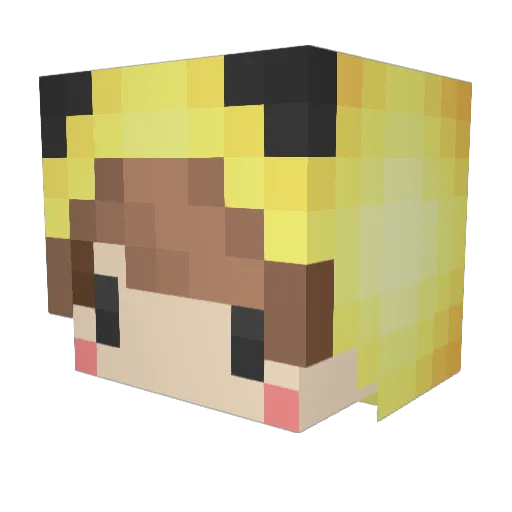 PikaClem Minecraft avatar head, 3D render