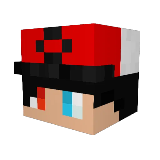 PikaKight Minecraft avatar head, 3D render