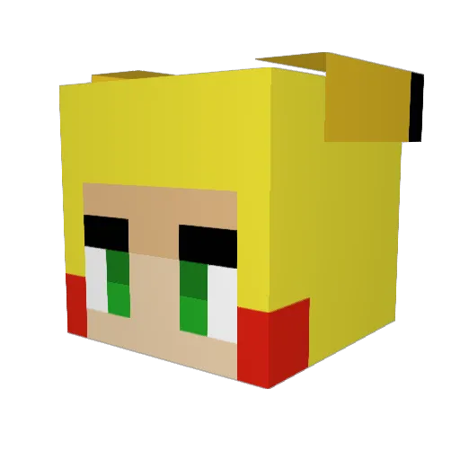 PikaPika27 Minecraft avatar head, 3D render