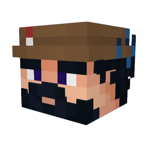 Pika_boy Minecraft avatar head, 3D render