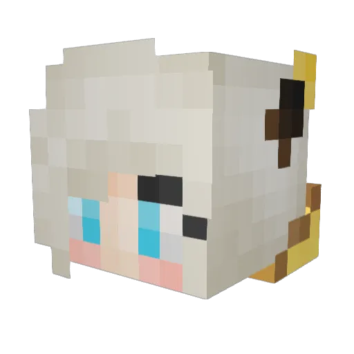 Pikaboochi Minecraft avatar head, 3D render