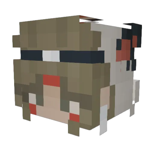 Pikachu1and2 Minecraft avatar head, 3D render