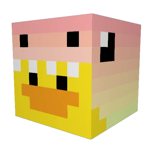 PikachuAlpha Minecraft avatar head, 3D render