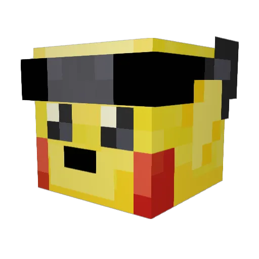 PikachuBiceps Minecraft avatar head, 3D render