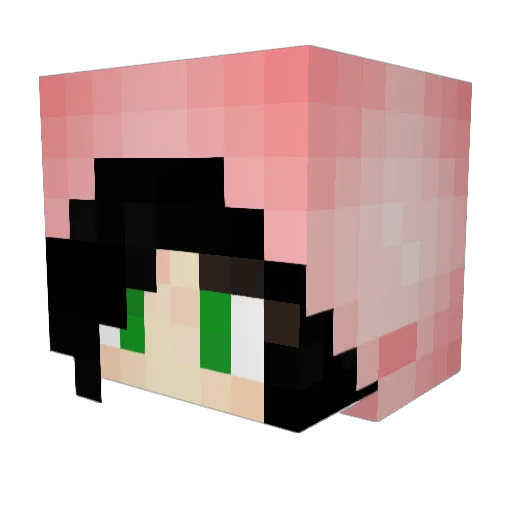 PikachuFiona Minecraft avatar head, 3D render