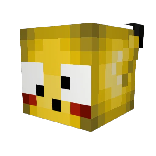 PikachuInASuit Minecraft avatar head, 3D render