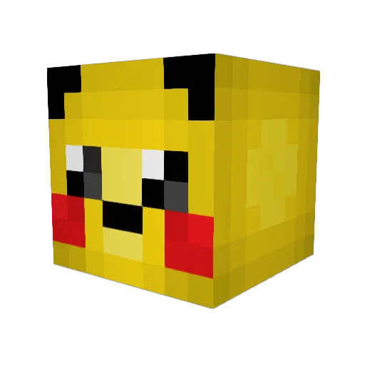 Pikachuthepika Minecraft avatar head, 3D render