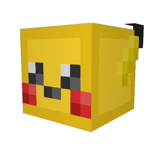 Pikachuxx Minecraft avatar head, 3D render