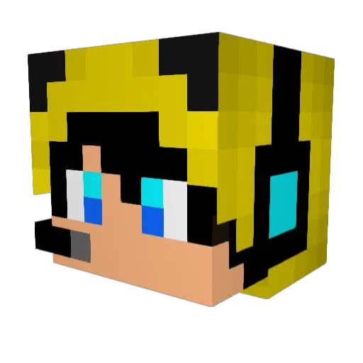 Pikahoodieboy Minecraft avatar head, 3D render