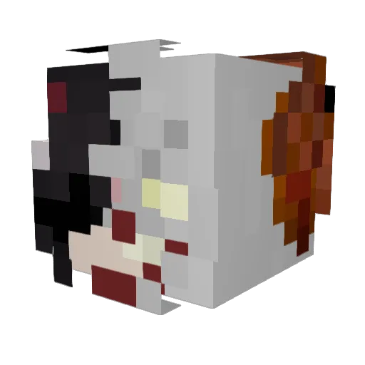 Pikalpha Minecraft avatar head, 3D render