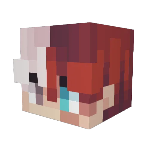 Pikamooo Minecraft avatar head, 3D render