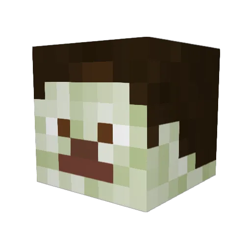 Pikamus13 Minecraft avatar head, 3D render