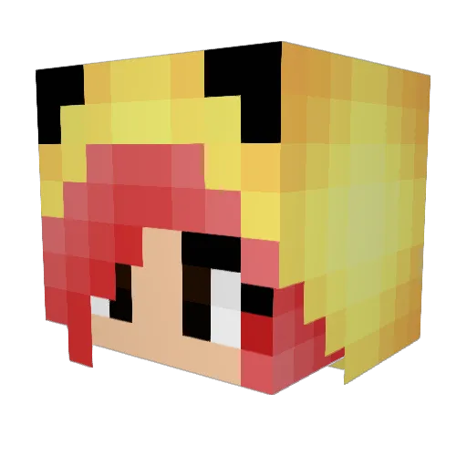 Pikaneh Minecraft avatar head, 3D render