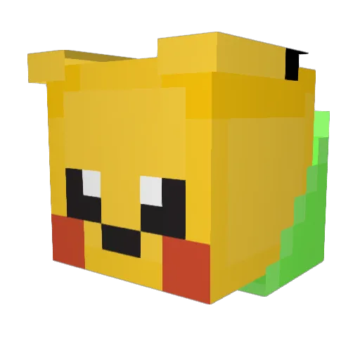 PikapashaMC Minecraft avatar head, 3D render