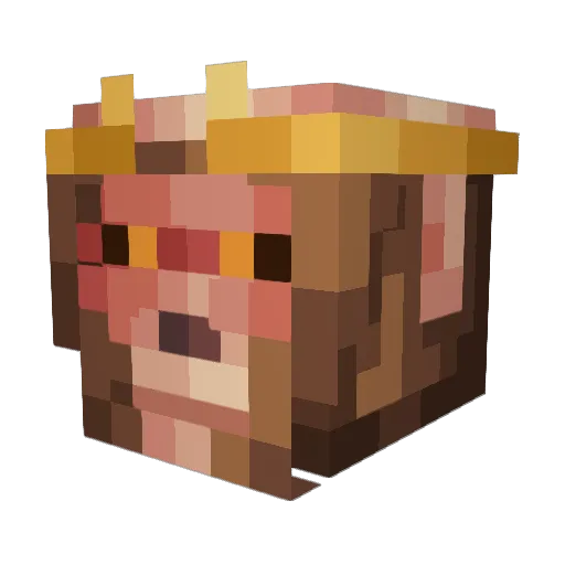 Pikaplatit Minecraft avatar head, 3D render