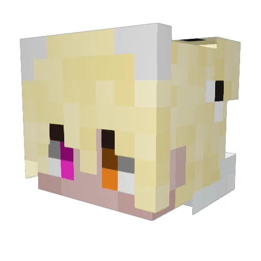 PikarotoDe Minecraft avatar head, 3D render