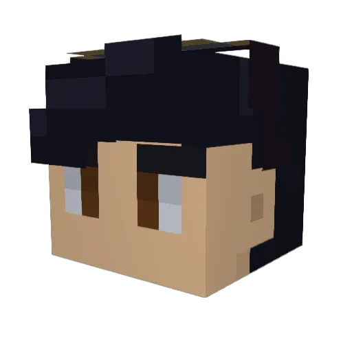 Pikaseru Minecraft avatar head, 3D render