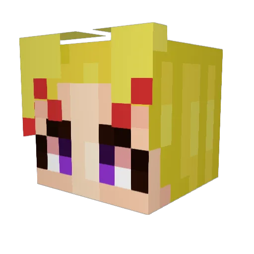 Pikasol Minecraft avatar head, 3D render