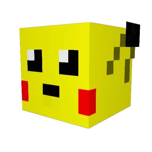 Pikatchu1234 Minecraft avatar head, 3D render