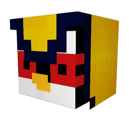 Pikaxu_ Minecraft avatar head, 3D render