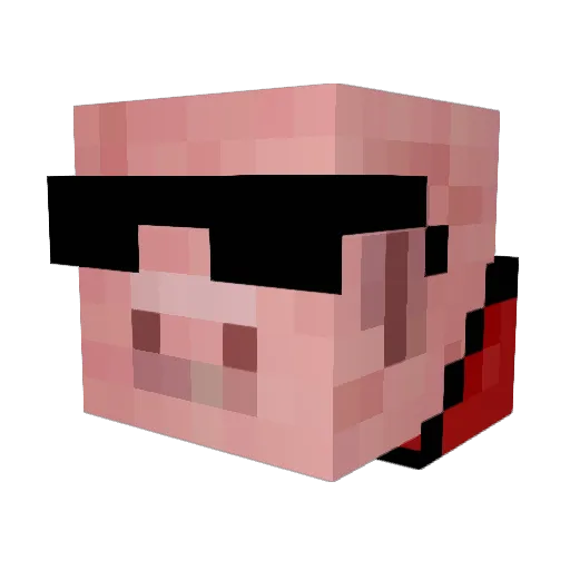 Pikery Minecraft avatar head, 3D render