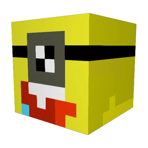 Pikilii Minecraft avatar head, 3D render