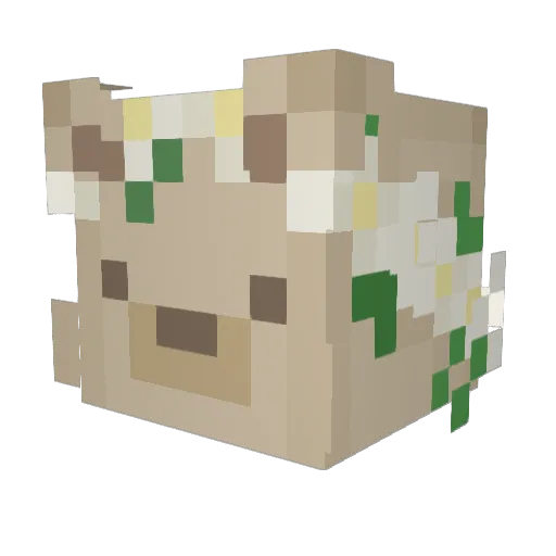 Pikimchuu Minecraft avatar head, 3D render