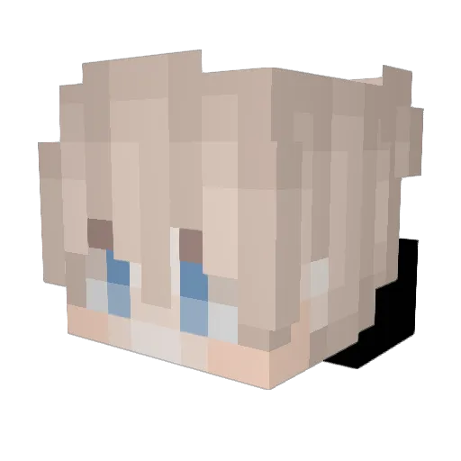 PikkuLeLe Minecraft avatar head, 3D render