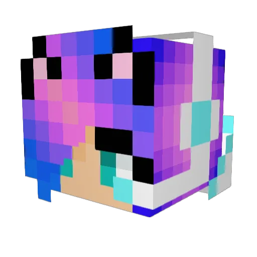 PikkuLikka Minecraft avatar head, 3D render