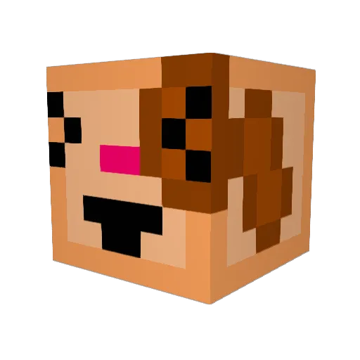 PikkuPeepa Minecraft avatar head, 3D render