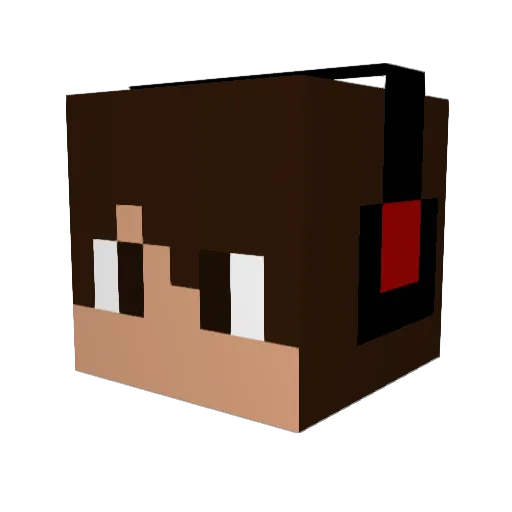 Pikmin64 Minecraft avatar head, 3D render
